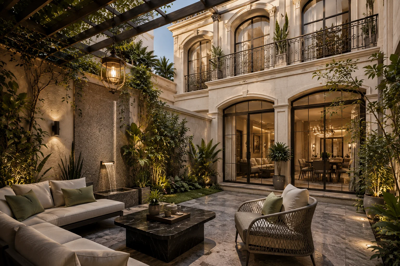 Private villa courtyard lounge